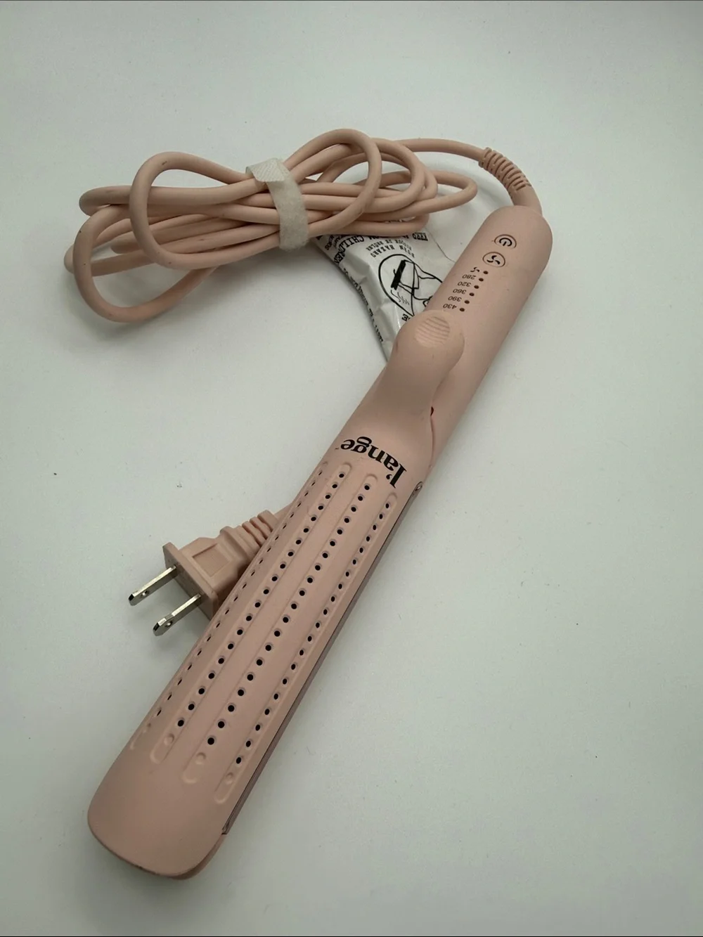 NWOT L’ange Pink Hair Straightener Flat Iron Adjustable Heat 280–430°F